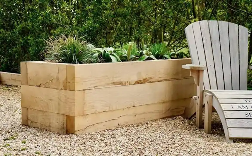 White oak raised garden bed