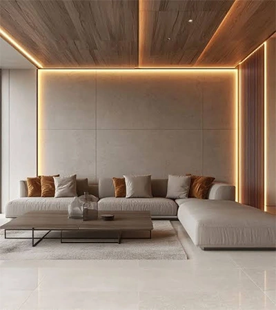 Wood with modern finish layout