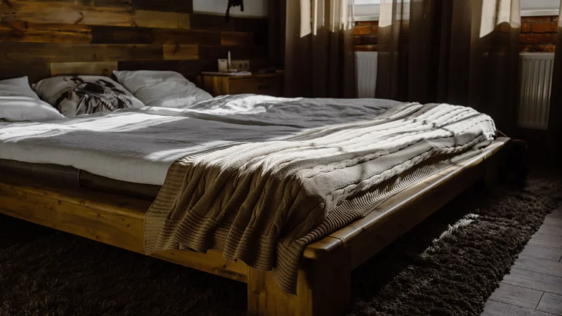 Wooden bed frame