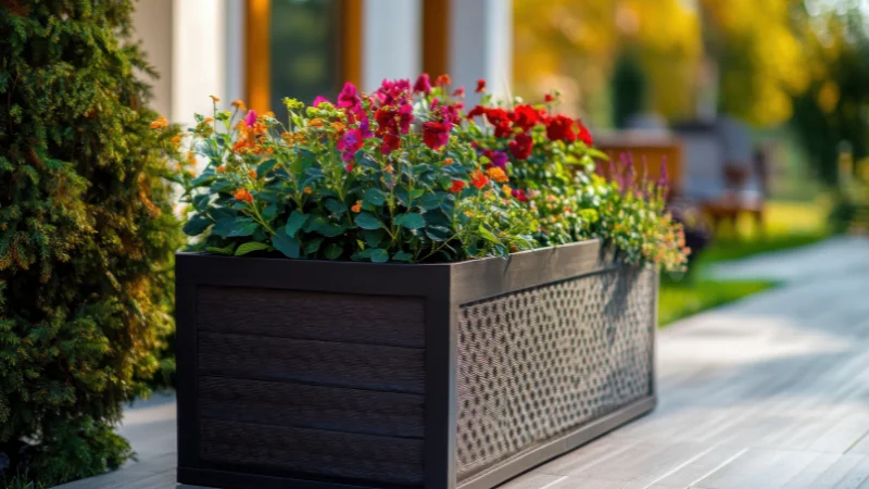 Vegetable plants growing in containers