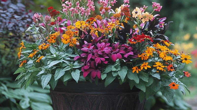Balcony container garden with potted plants