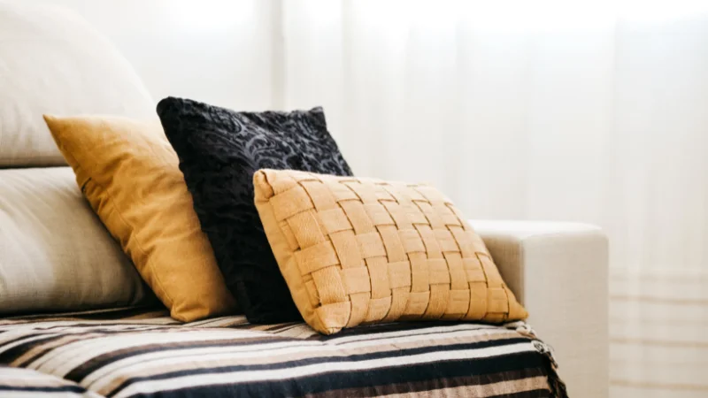 Soft throw pillows