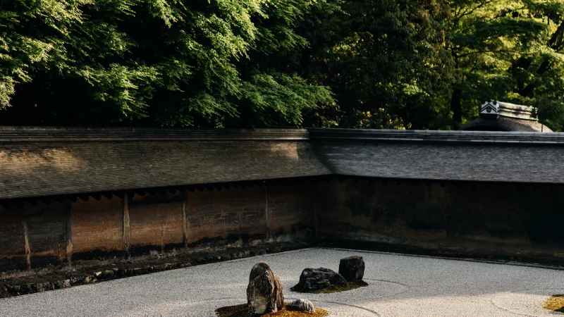 Zen Japanese garden with rocks and gravel