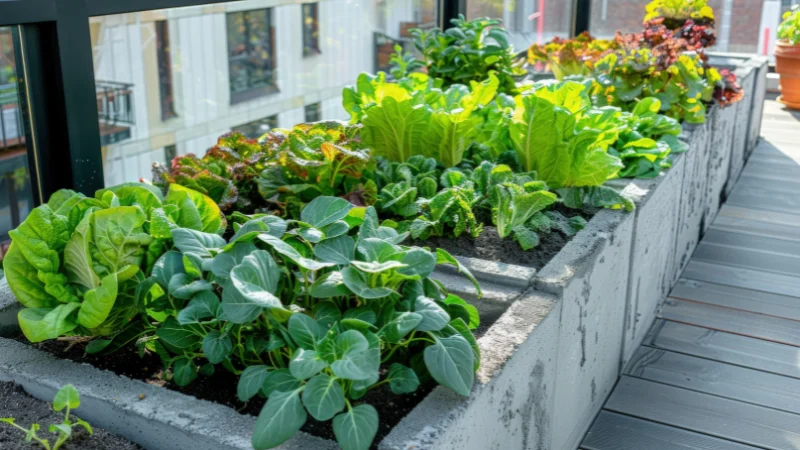Stone pathway through a kitchen garden