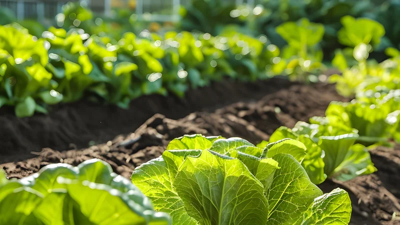 Backyard kitchen garden with seasonal crops