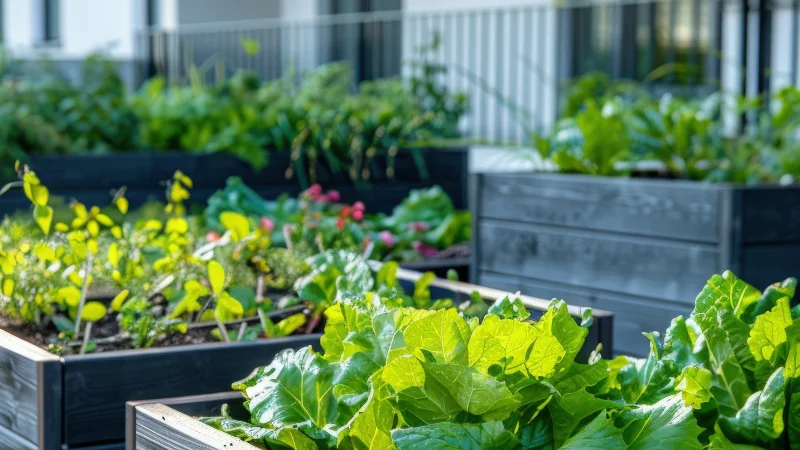 Beautiful kitchen garden with organized beds