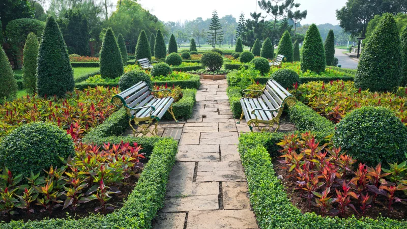 Landscape garden with outdoor seating