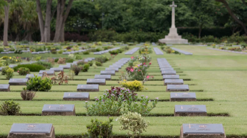 Memorial garden with quiet seating space