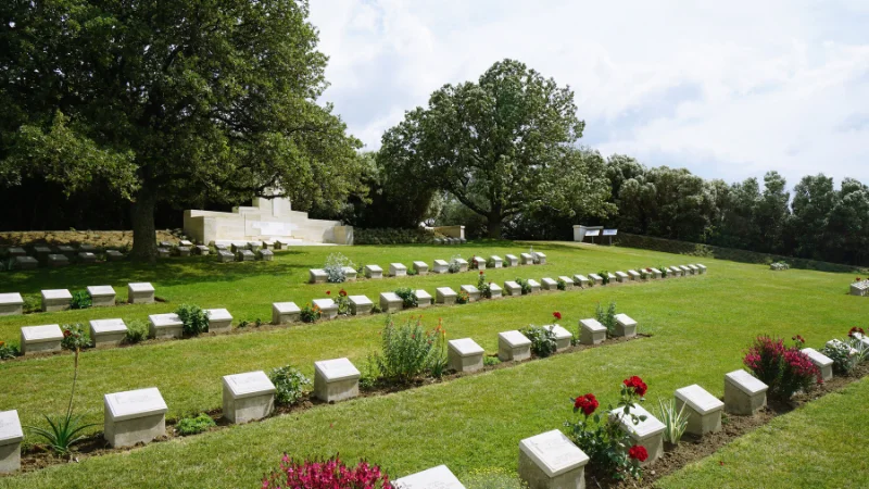 Memorial garden with decorative monument