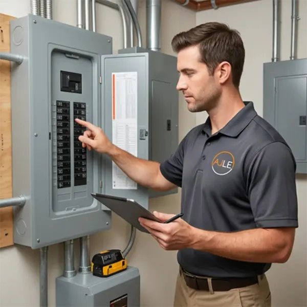 A person testing panel upgrades and electricity capacity