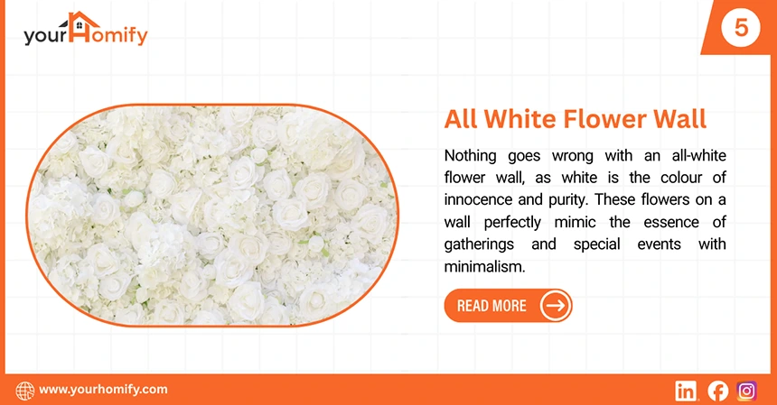 All white flower wall