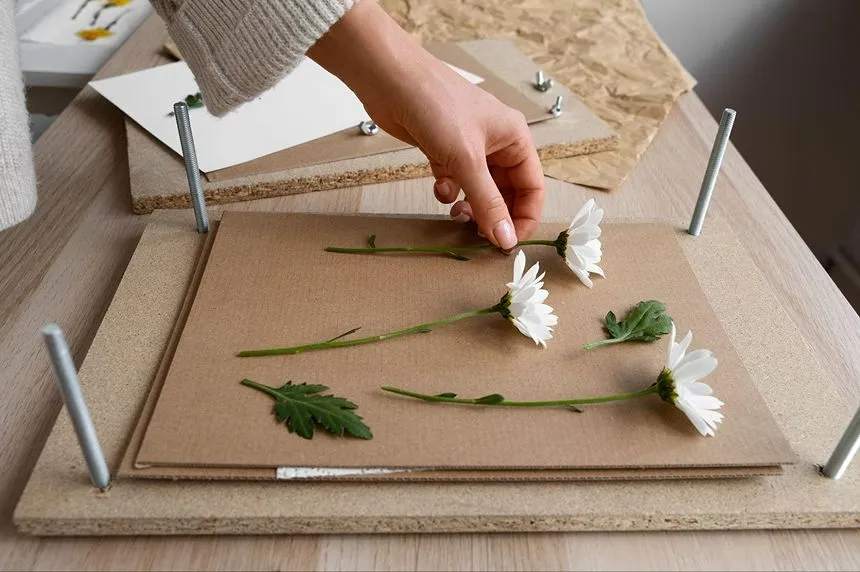 Cardboard for pressing flowers