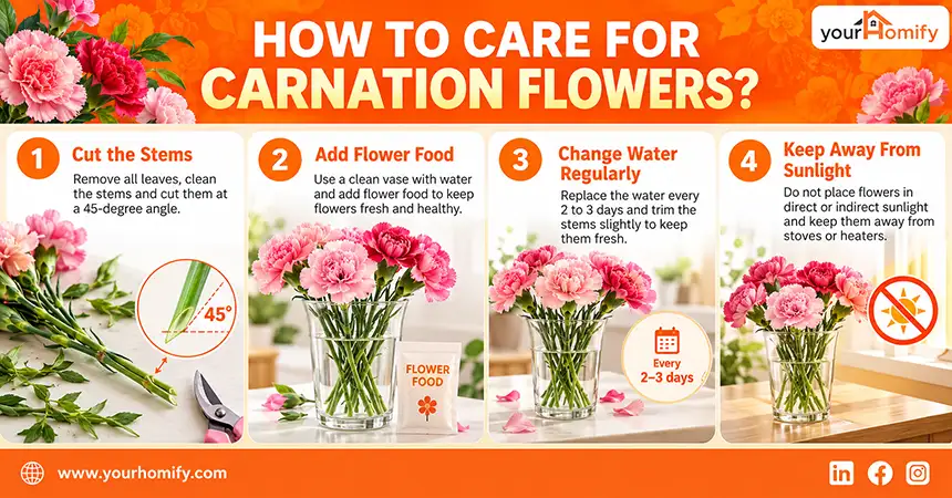 Care for carnation flowers