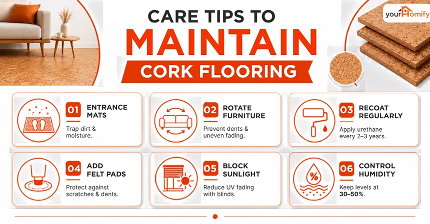 Care tips to Maintain Cork flooring