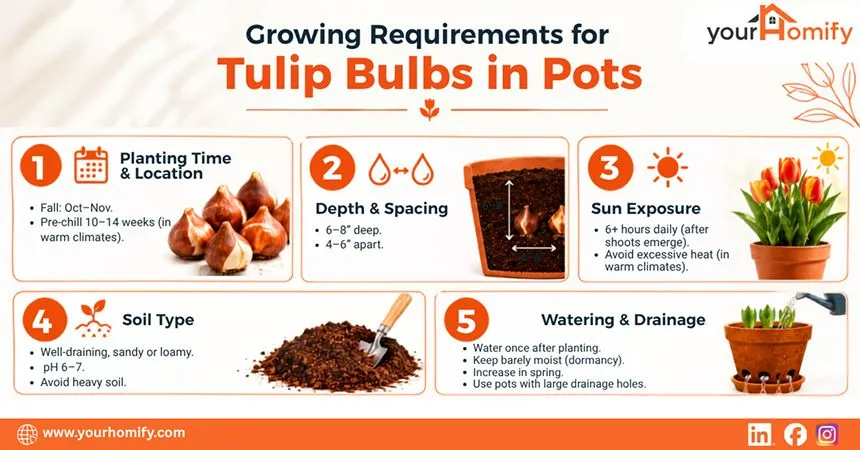 Growing Requirements for Tulip Bulbs in Pots
