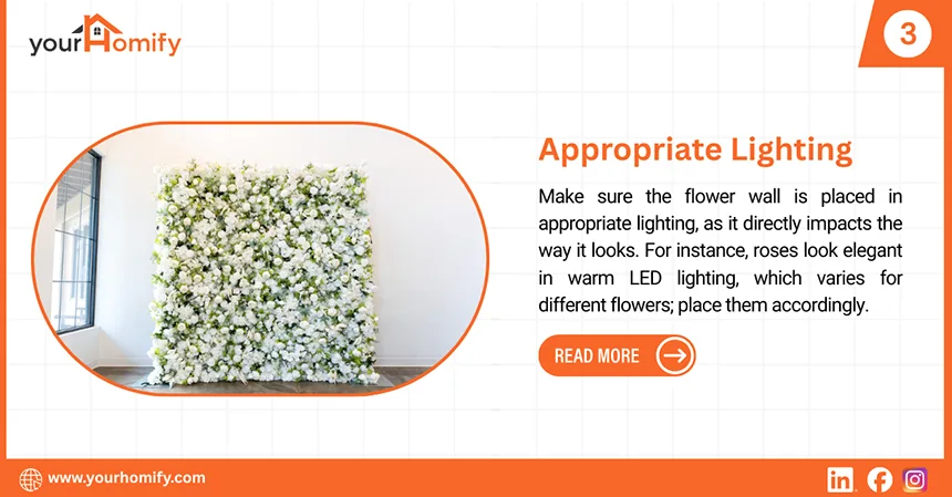 Lighting for flower walls