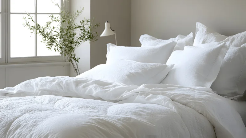 Linen bedding featured for bedroom decor