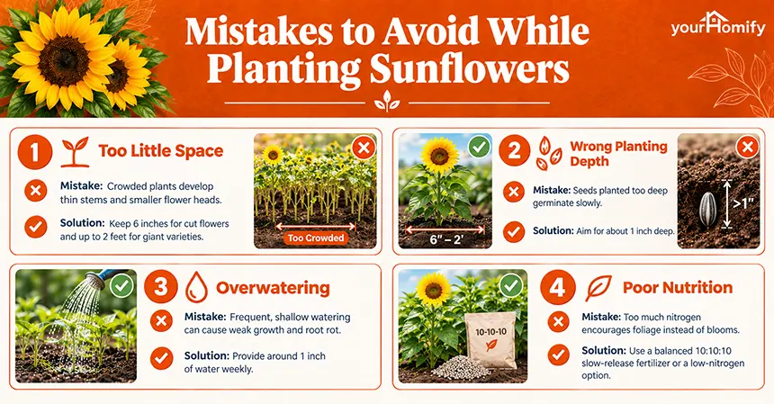 Mistakes to Avoid While Planting Sunflowers