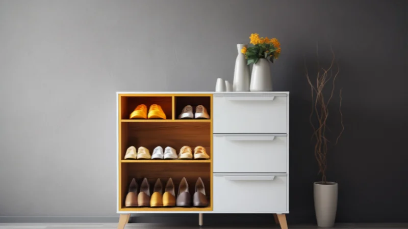 Narrow cabinet featured for home decor