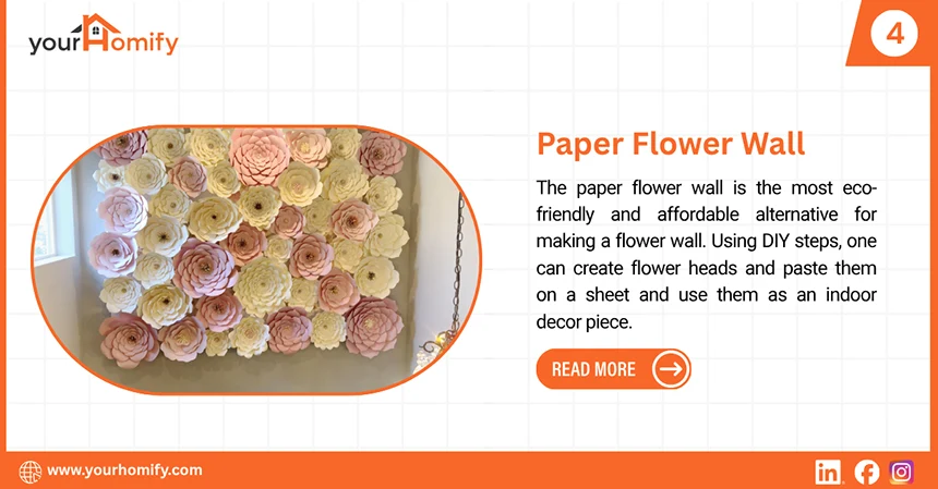 Paper flower wall