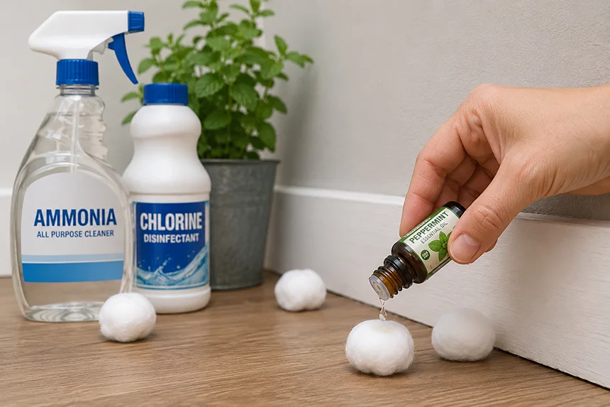 Peppermint oil and Ammonia