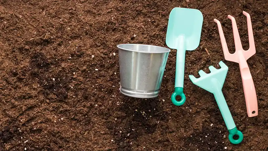 Soil preparation for planting.