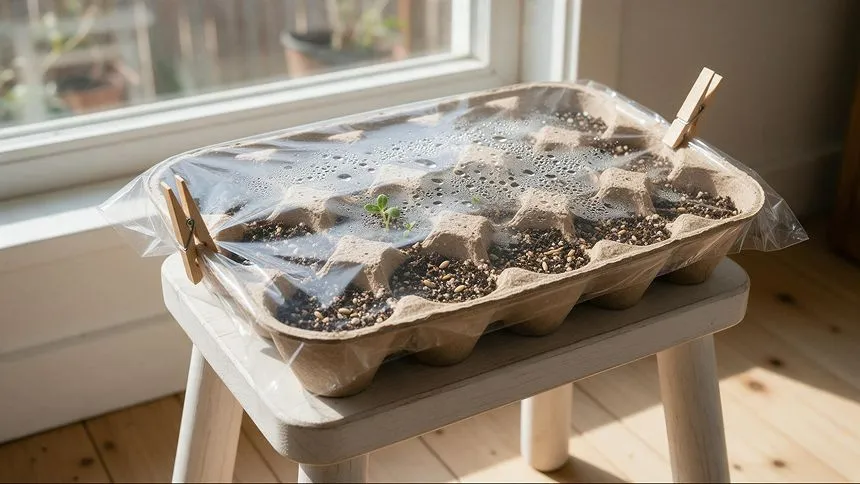 Tray placed in sunlight