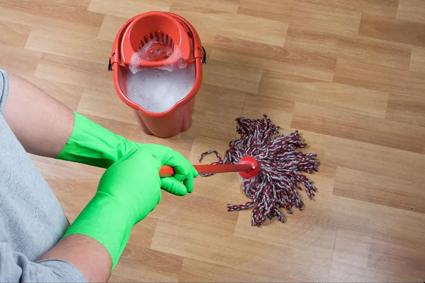 Using a microfiber mop to clean