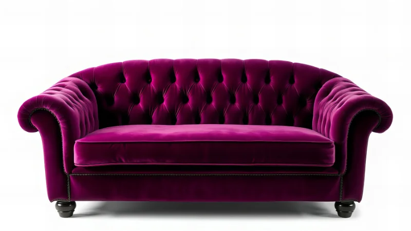 Velvet sofa for stylish living room