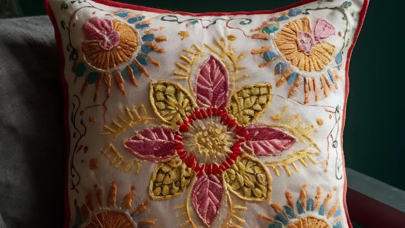 Embroidered Cushion for home decor