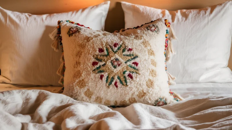 Patterned Embroidered Cushion