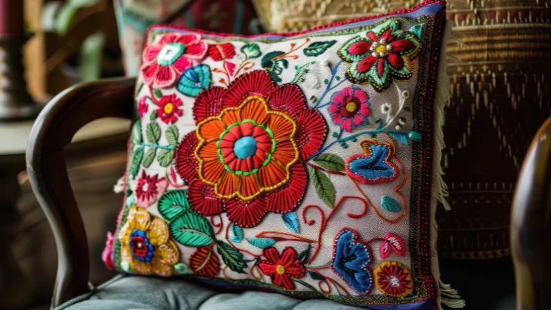 Embroidered Cushion for sofa