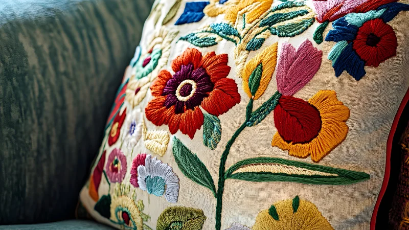 Embroidered Cushion cover
