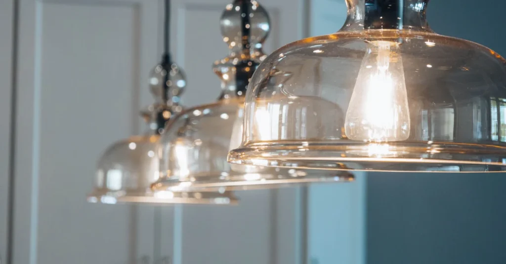 Glass pendant light for home decor