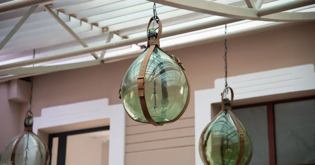 Decorative glass hanging light