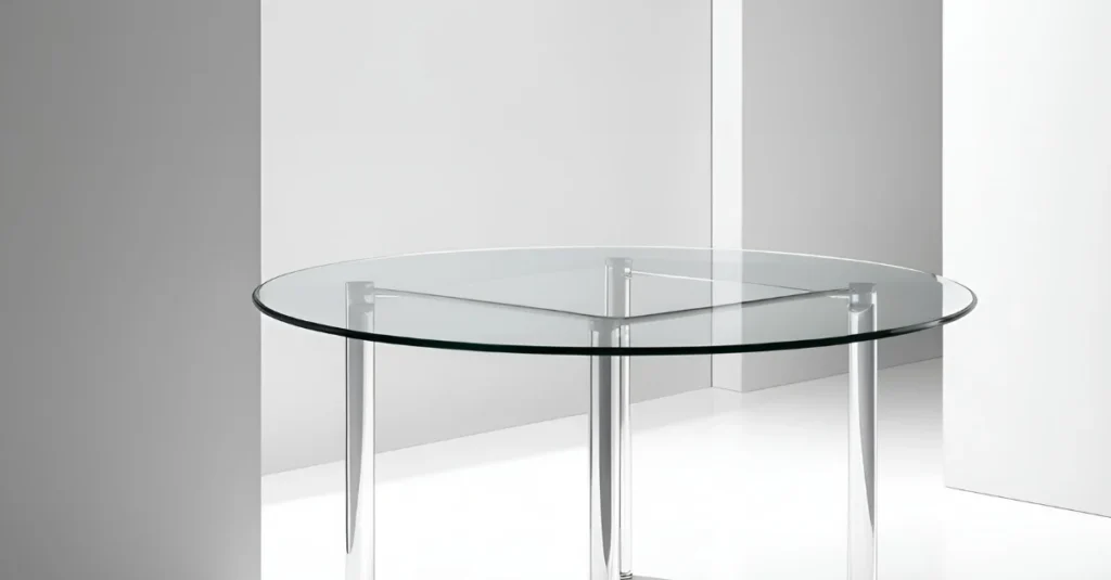 Decorative glass table for home interior