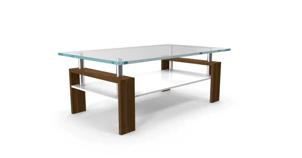 Glass table for living room decor