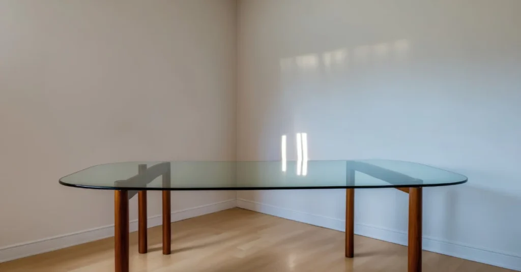 Sleek glass table for modern interiors