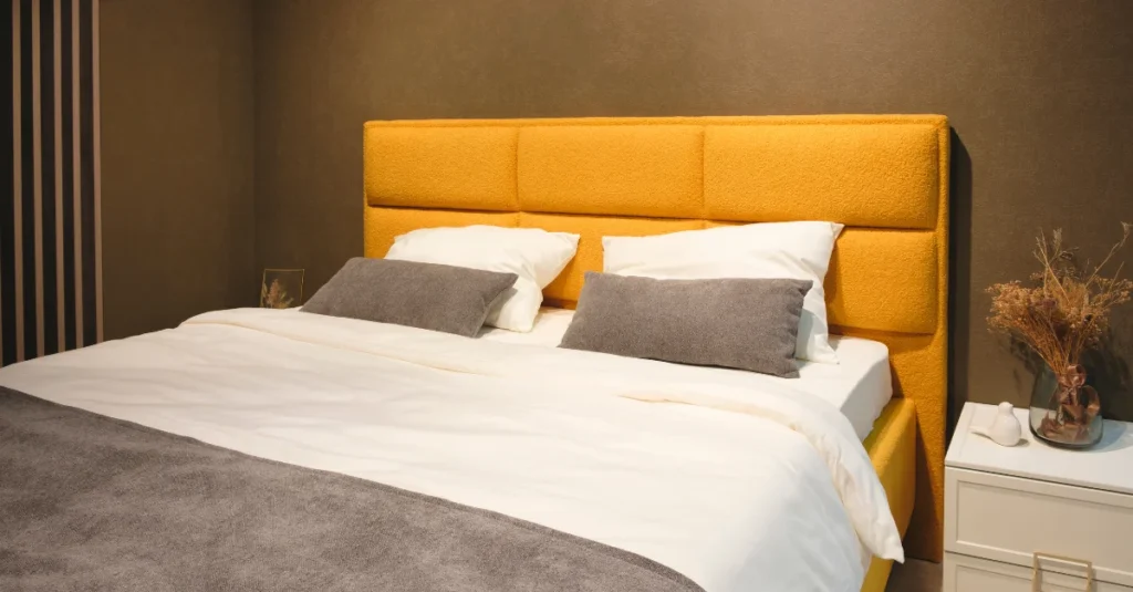 Wooden headboard for bedroom