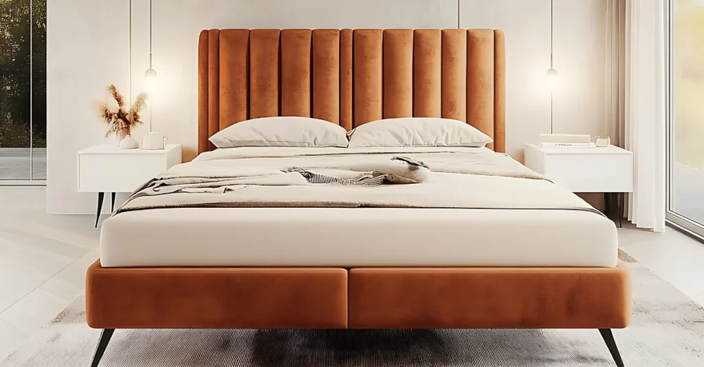 Elegant headboard for bedroom interior