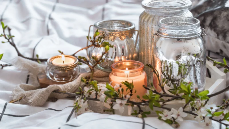 Elegant jar candle holder for home