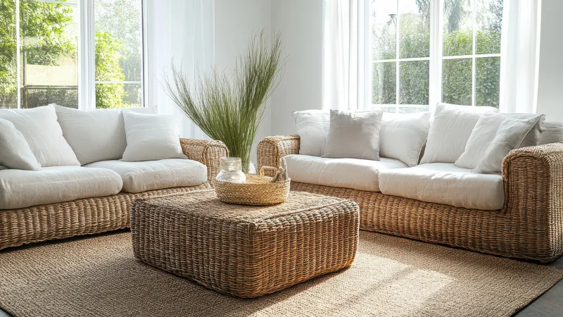 Natural jute area rug for home