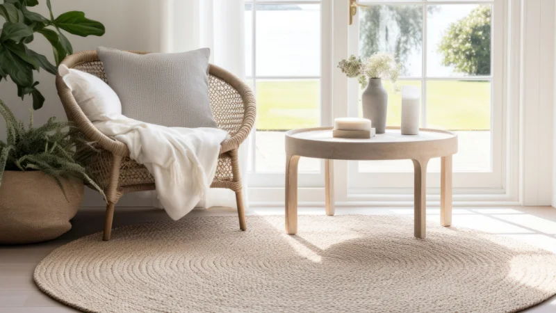 Decorative jute rug for home decor