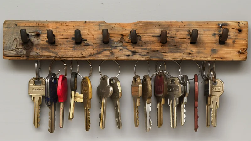 Entryway key holder rack for keys