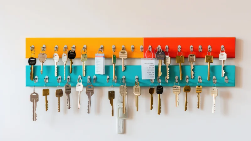 Key storage rack for home wall