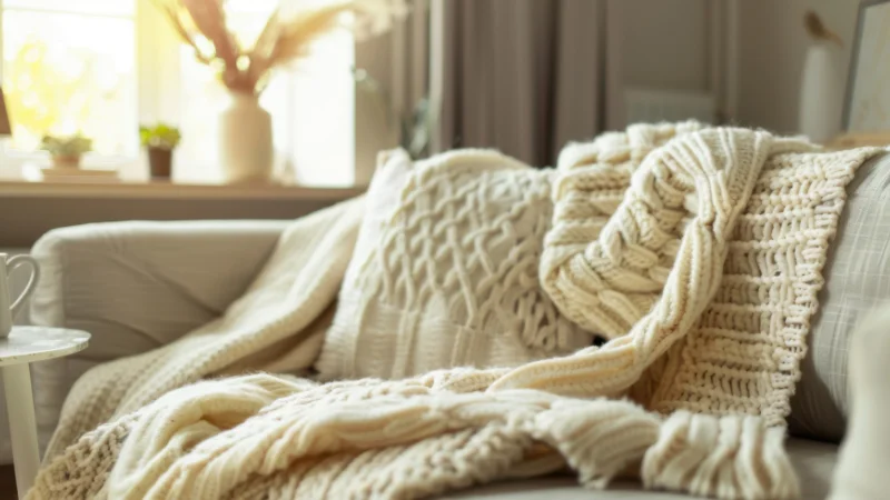 Modern Knitted Throw Blanket for stylish home decor