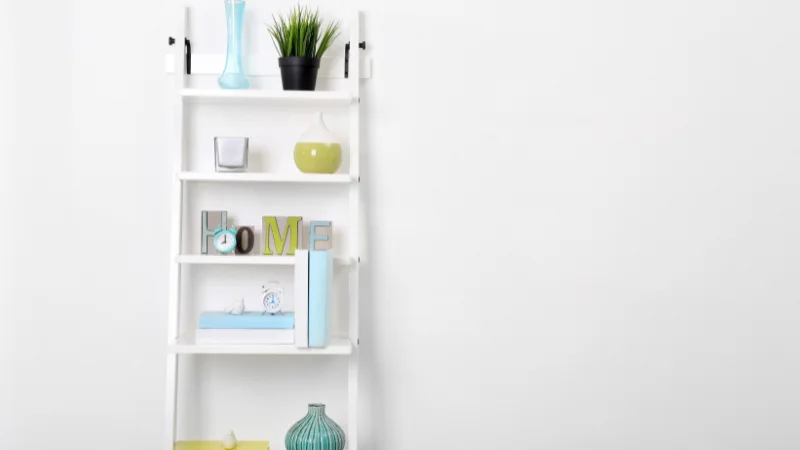 Modern ladder shelf for home decor