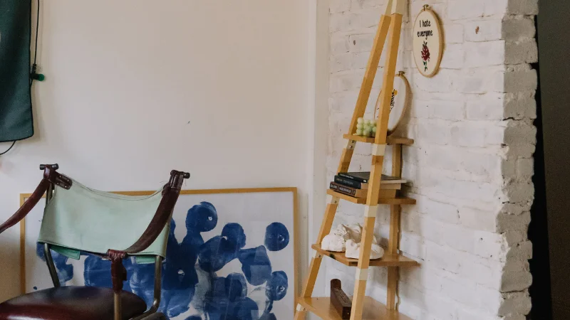 Ladder shelf for living room decor