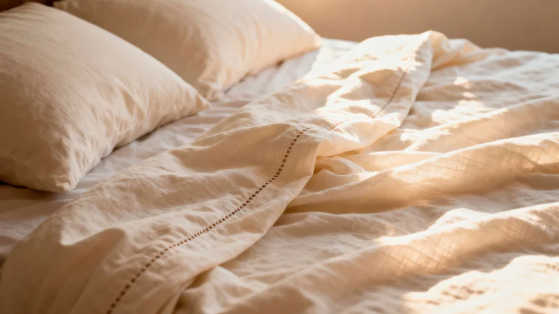 Natural linen bedding for bedroom