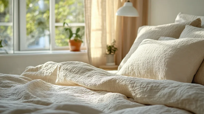 Linen duvet bedding for bedroom